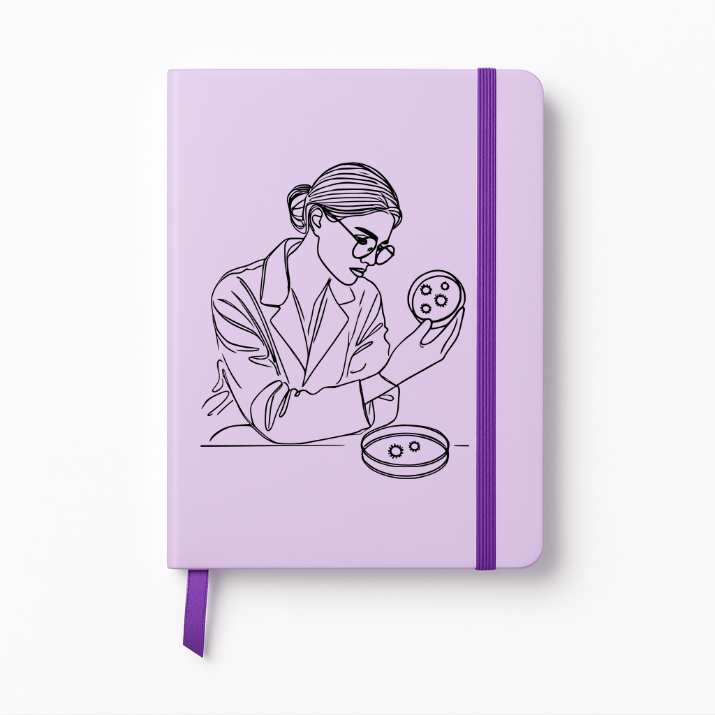 Cuaderno Científico Mujer Microbiología Personalizado