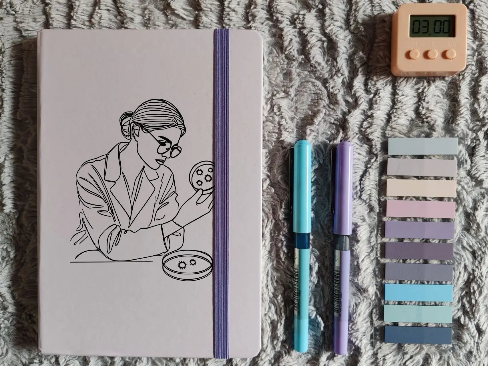 Cuaderno Floral Lila Pastel Personalizado - Tecnicos de Laboratorio