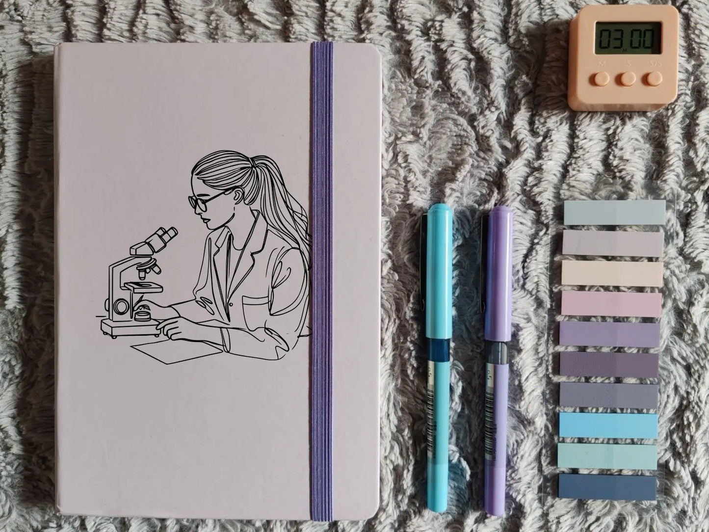 Cuaderno Floral Lila Pastel Personalizado - Tecnicos de Laboratorio