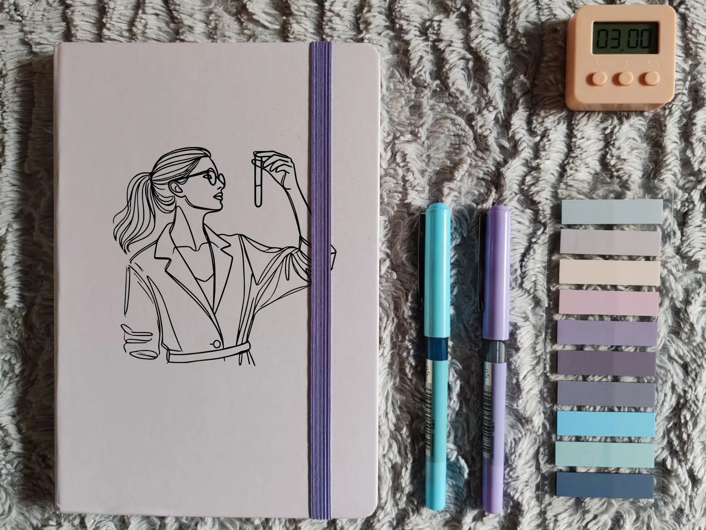Cuaderno Floral Lila Pastel Personalizado - Tecnicos de Laboratorio