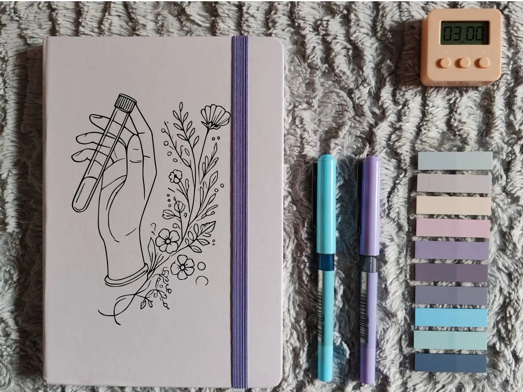 Cuaderno Floral Lila Pastel Personalizado - Tecnicos de Laboratorio