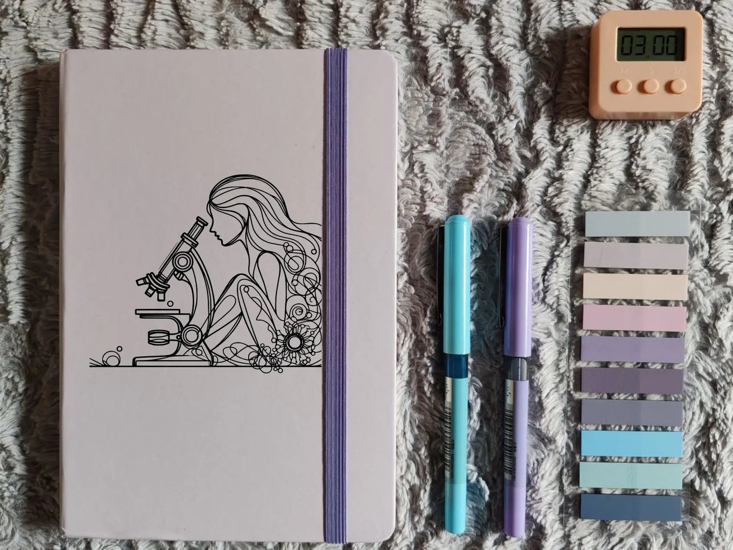 Cuaderno Floral Lila Pastel Personalizado - Tecnicos de Laboratorio