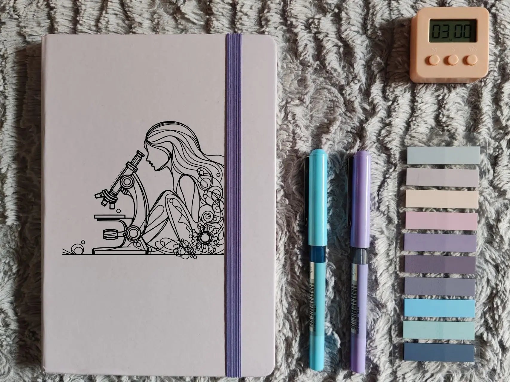 Cuaderno Floral Lila Pastel Personalizado - Tecnicos de Laboratorio