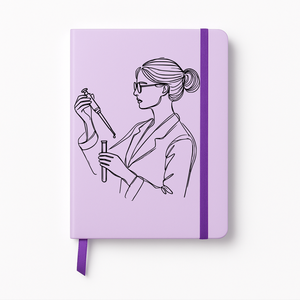 Cuaderno Científico Mujer Micropipeta Personalizado
